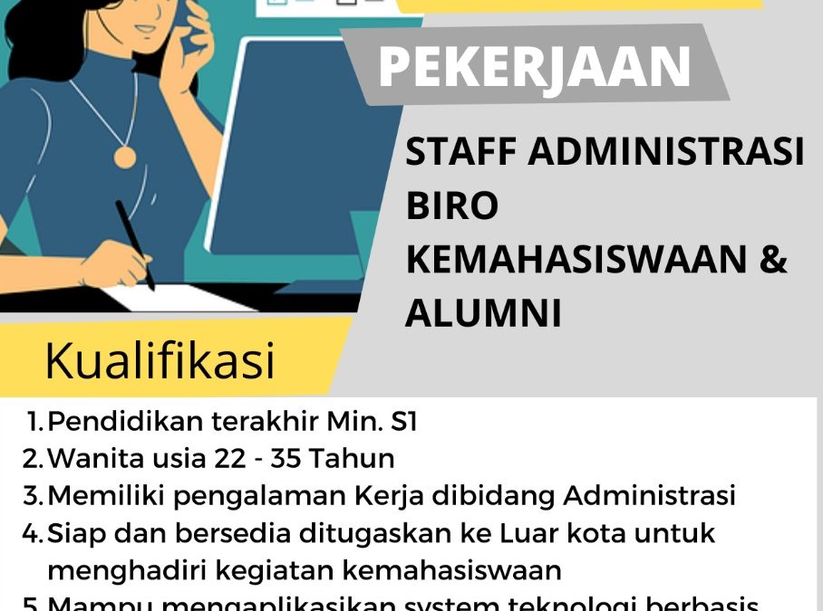 UKDC – Staff Administrasi Biro Kemahasiswaan dan Alumni